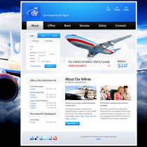 蓝色大气航空公司网站模板