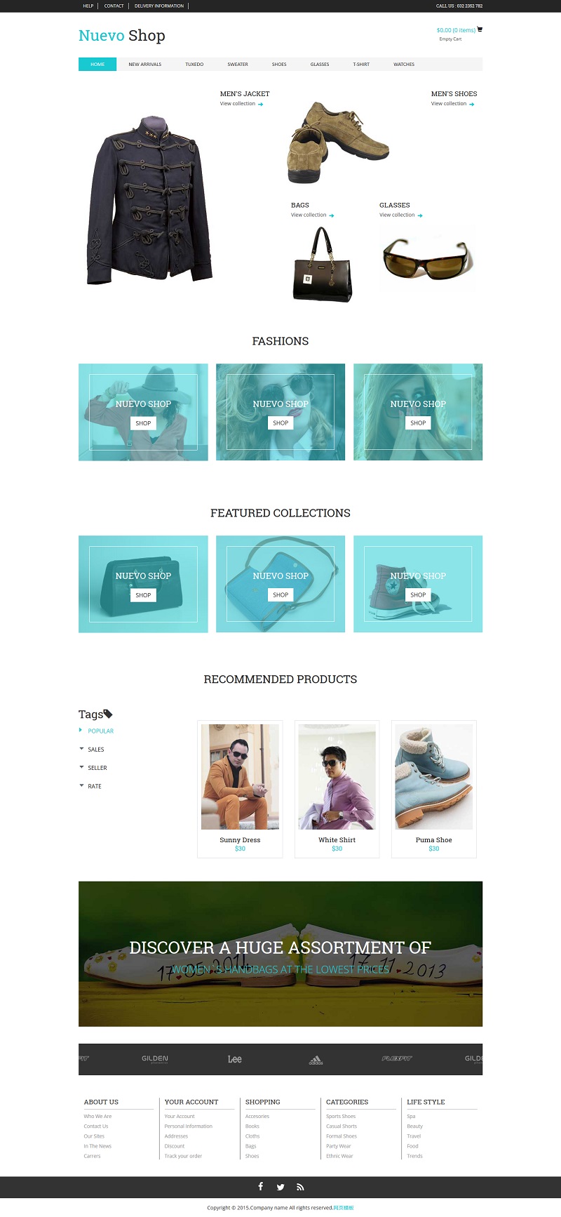 简洁时尚电子商务购物网站模板