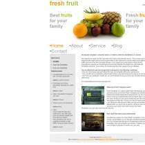 简洁白色的新鲜水果展示网站模板