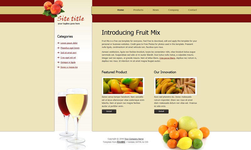 可爱漂亮的水果行业网站模板