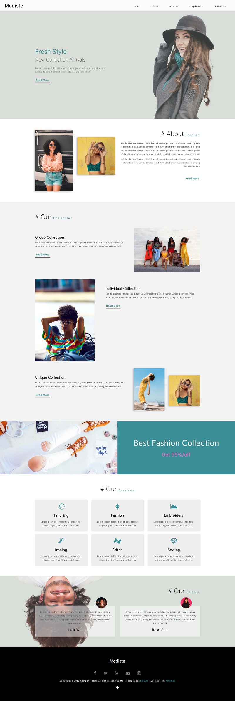 时尚Fashion服装模特展示网站模板