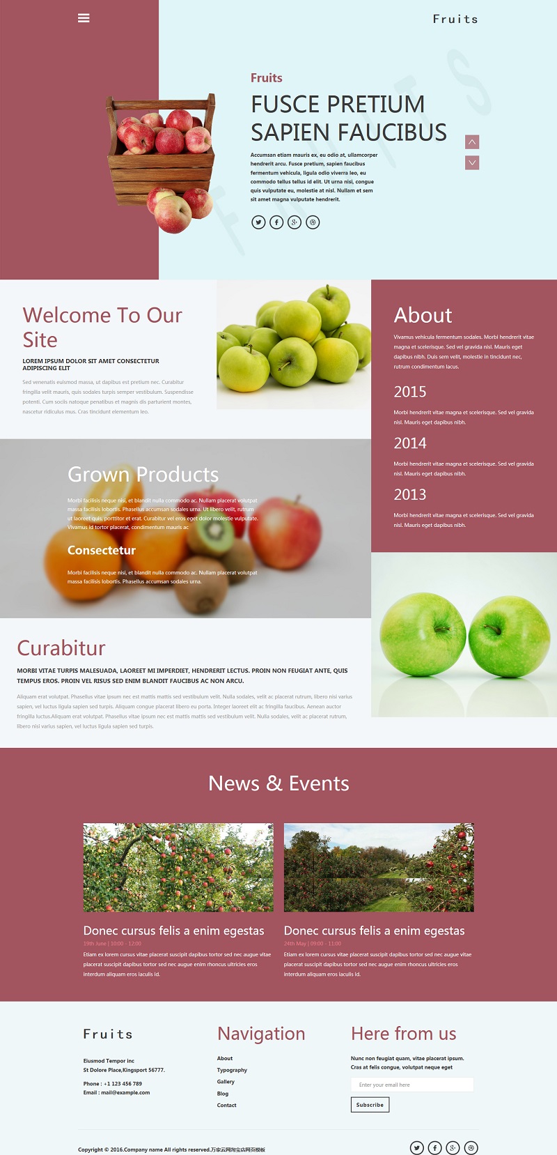 自适应新鲜水果O2O线上卖场网站模板