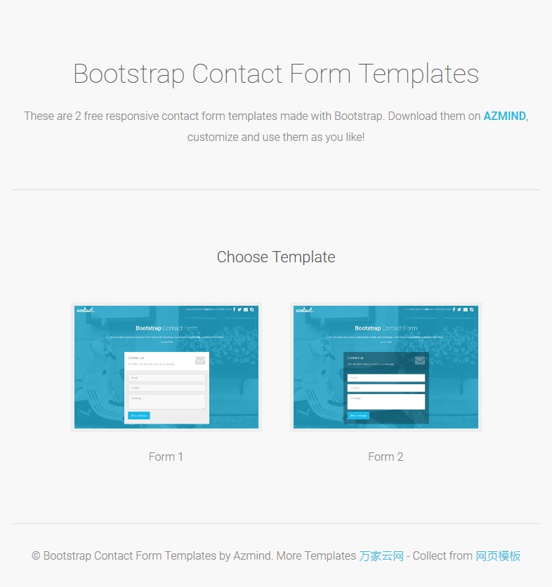 Bootstrap Contact 在线留言Form表单