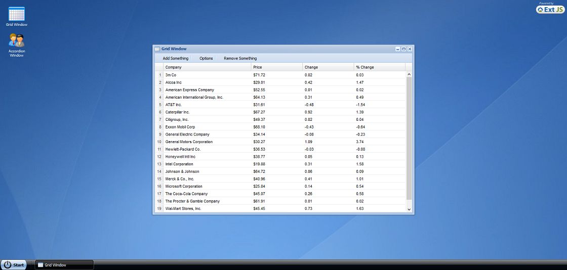 Extjs windows桌面控件模板演示
