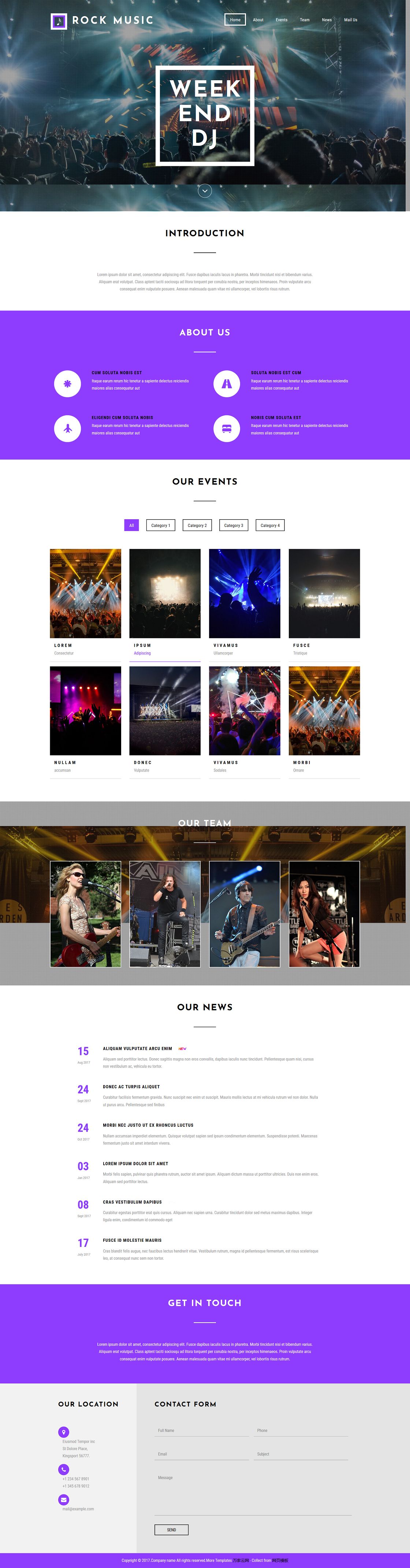 RockMusic演艺音乐会门票专题网站模板