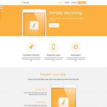 橙色手机app应用官网三版合一网站模板