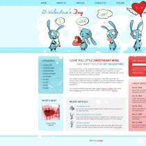 淡蓝色可爱卡通兔礼品企业网站模板