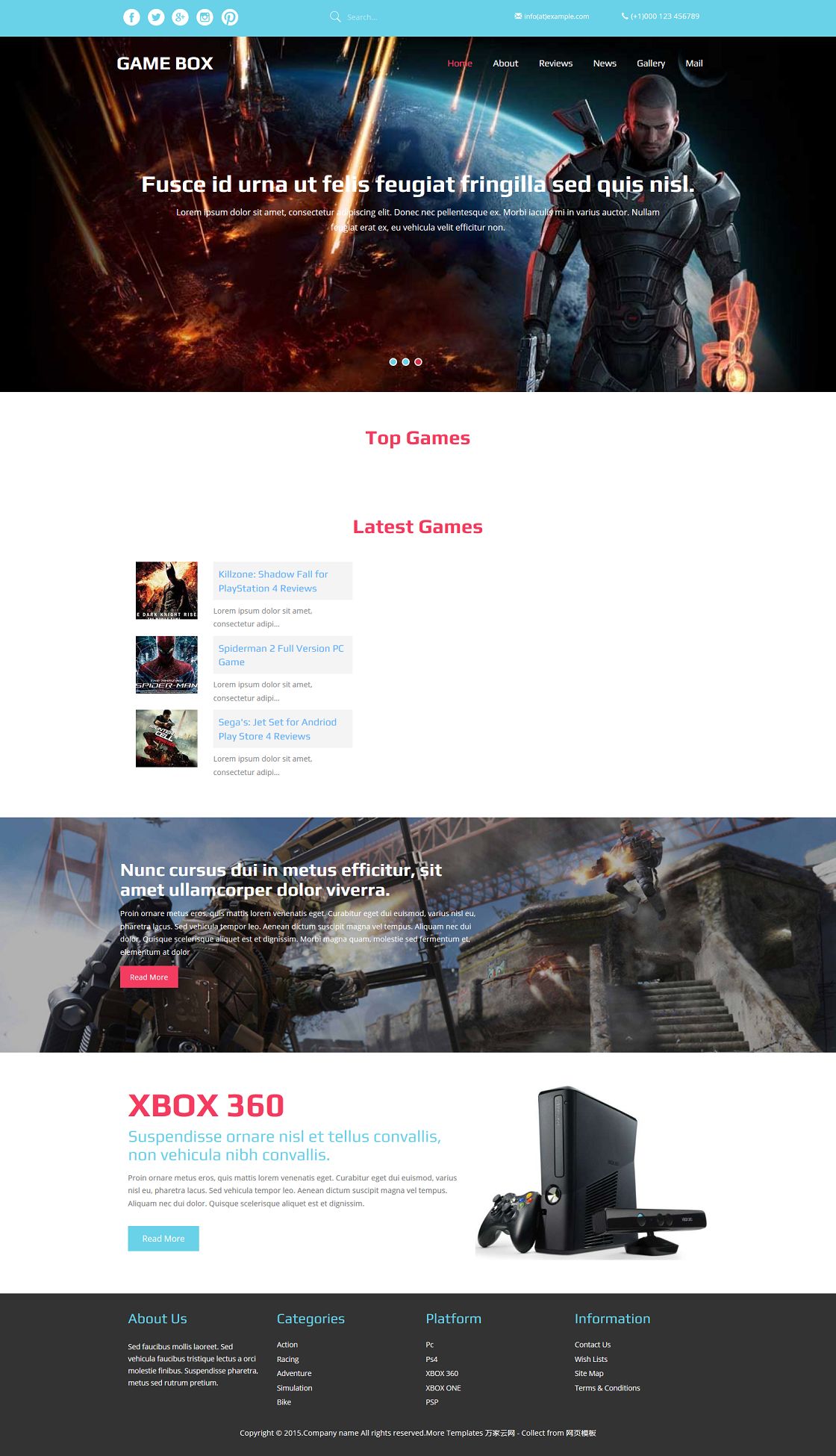 大气精品Xbox游戏门户新闻网站模板