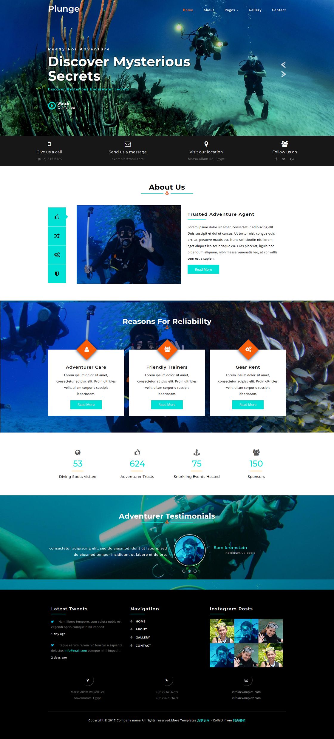 海底潜水服务公司网站模板