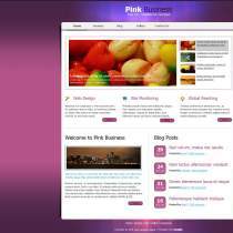 粉红色简洁的商业网站模板