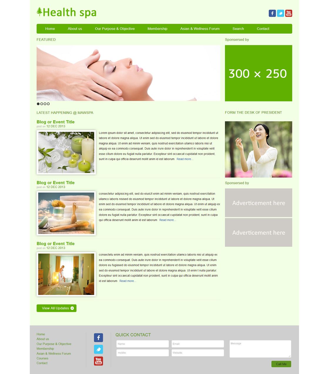简单绿色健康养生seo优化文章html模板
