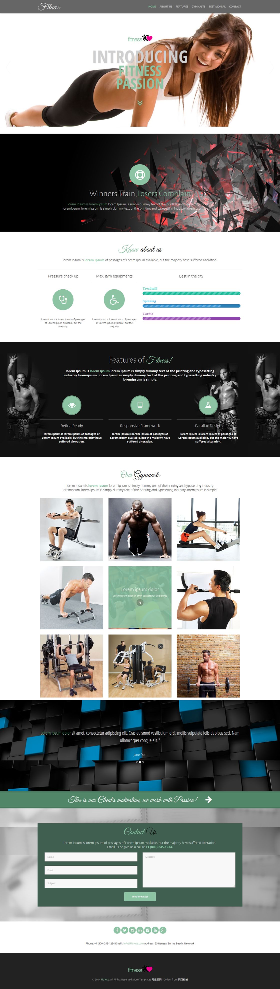 健身运动私教培训班企业网站模板