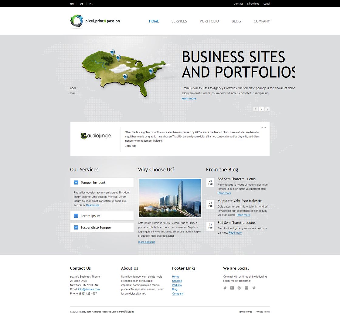 简洁大气大图展示商业企业网站模板