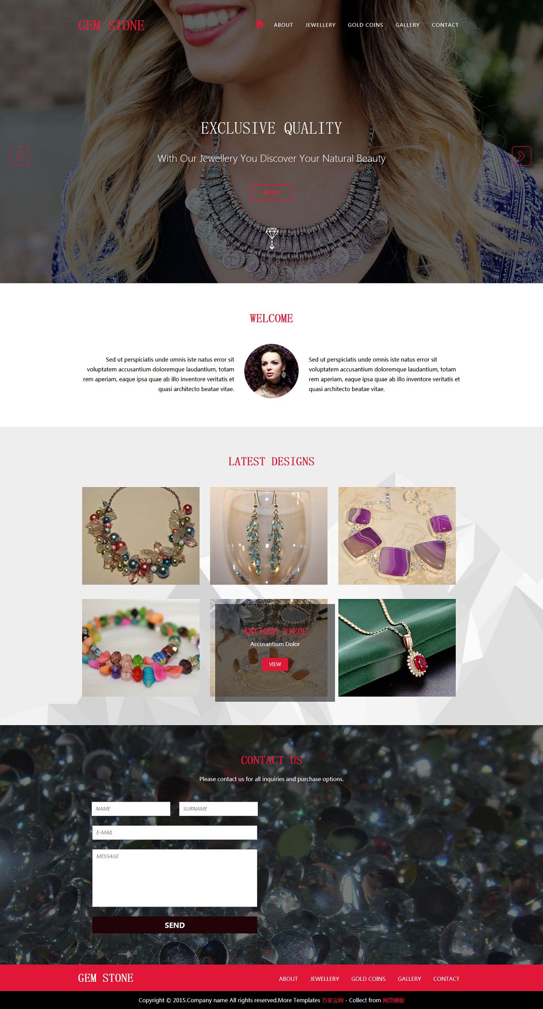 宽屏漂亮女性珠宝饰品企业网站模板