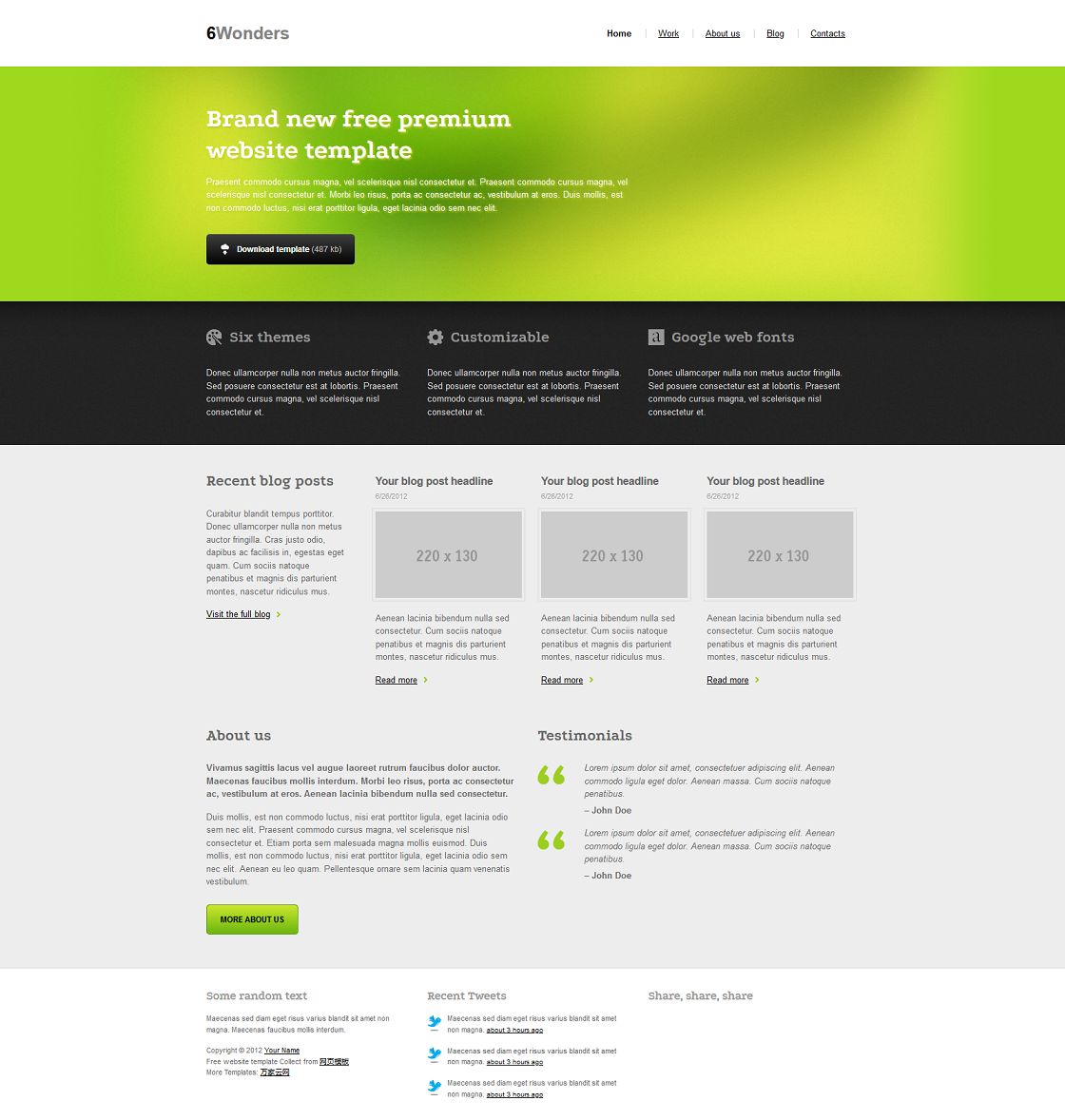 精美漂亮的软件企业网站模板(绿色)
