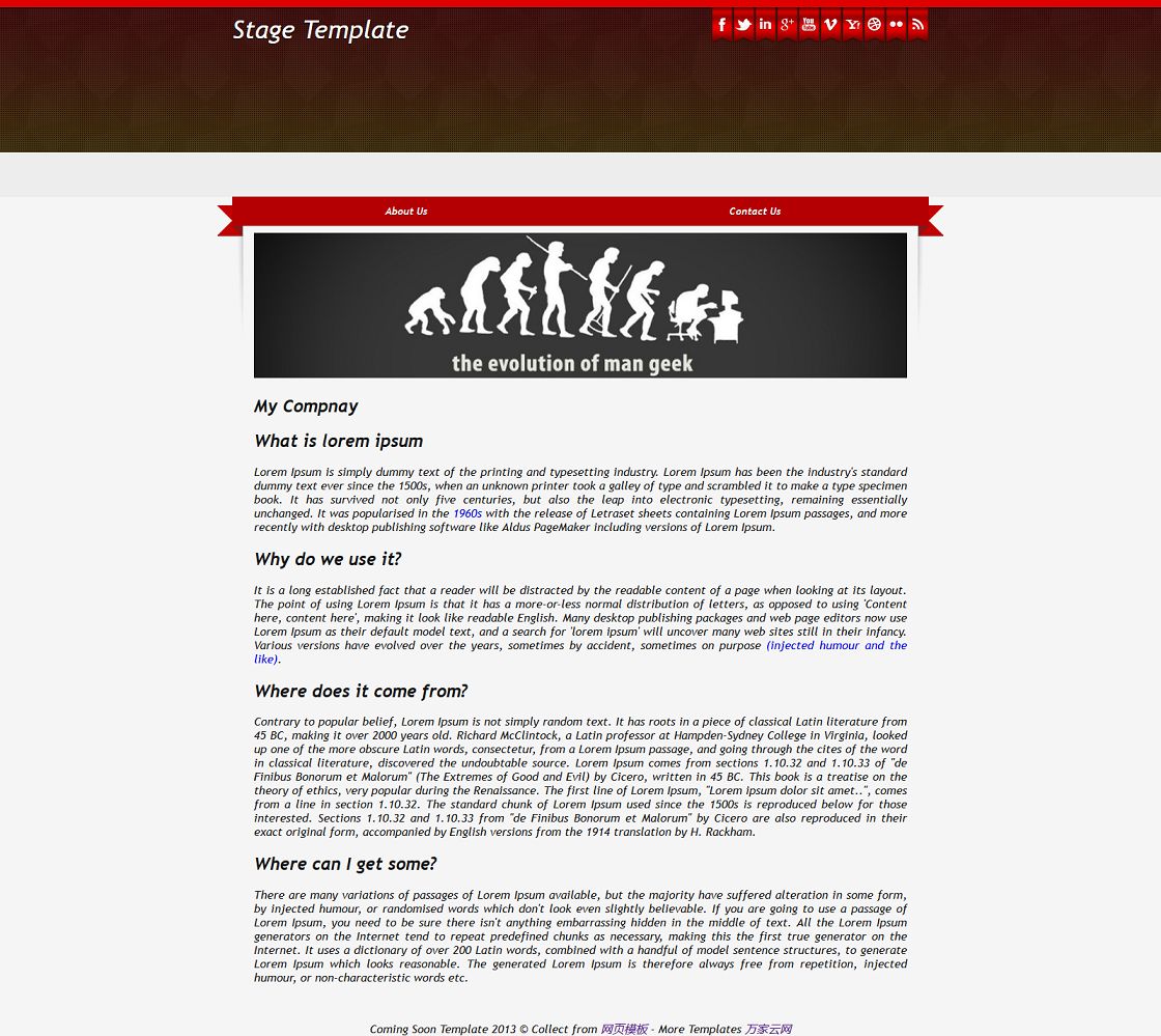 红色质感网站上线html模板