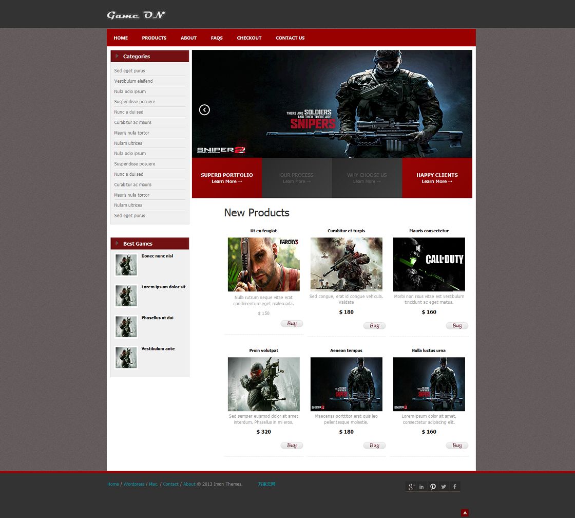 红色大图游戏培训网站模板整站下载
