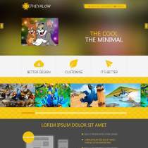 黄色质感动漫动画制作公司网站模板