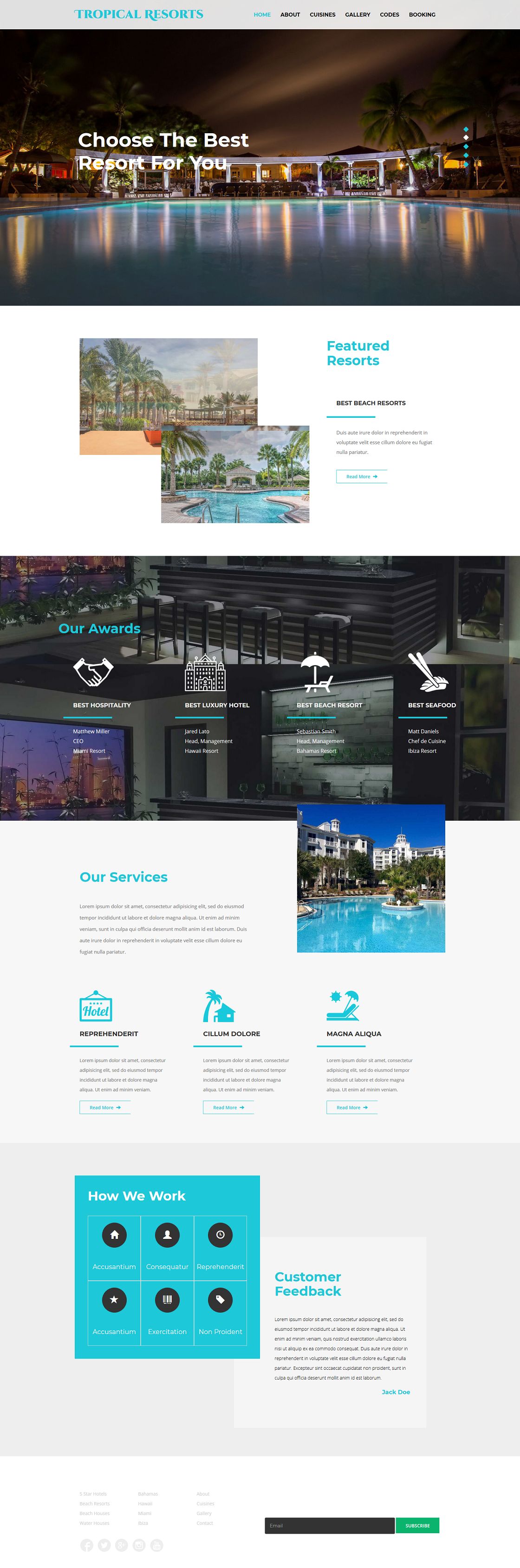 海滩温泉三亚度假酒店会所网站响应式单页旅游模板