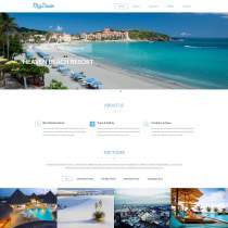 海滩旅游度假休闲网站单页响应式模板