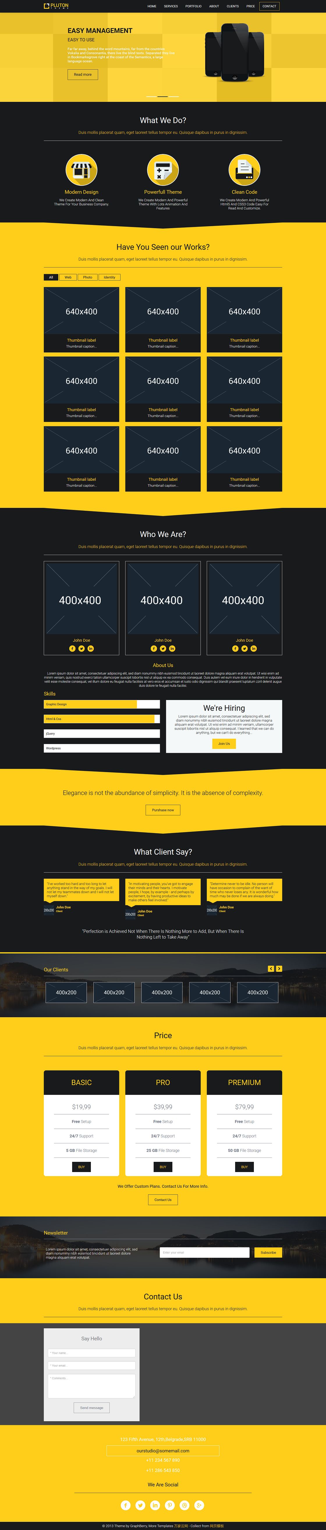 黑黄设计3C数码电子产品网站模板