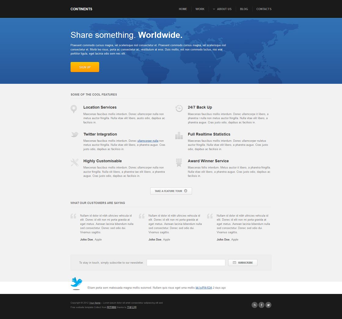 黑灰色全球国际企业商务官网模板下载