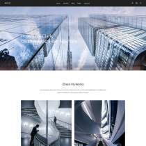 蓝色黑色建筑设计公司网页模板