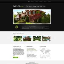 黑色漂亮房地产园林设计公司网站模板