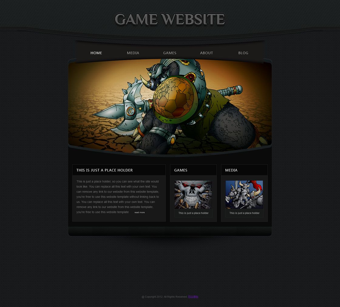 黑色质感动漫游戏行业网站模板