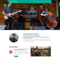 绿色漂亮乐队组合工作室网页模板