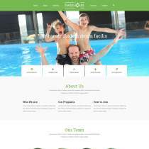 绿色漂亮扁平化游泳馆网站模板