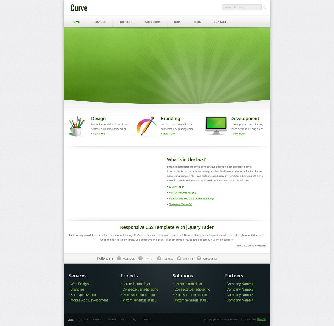 绿色大图漂亮的工业设计企业网站模板