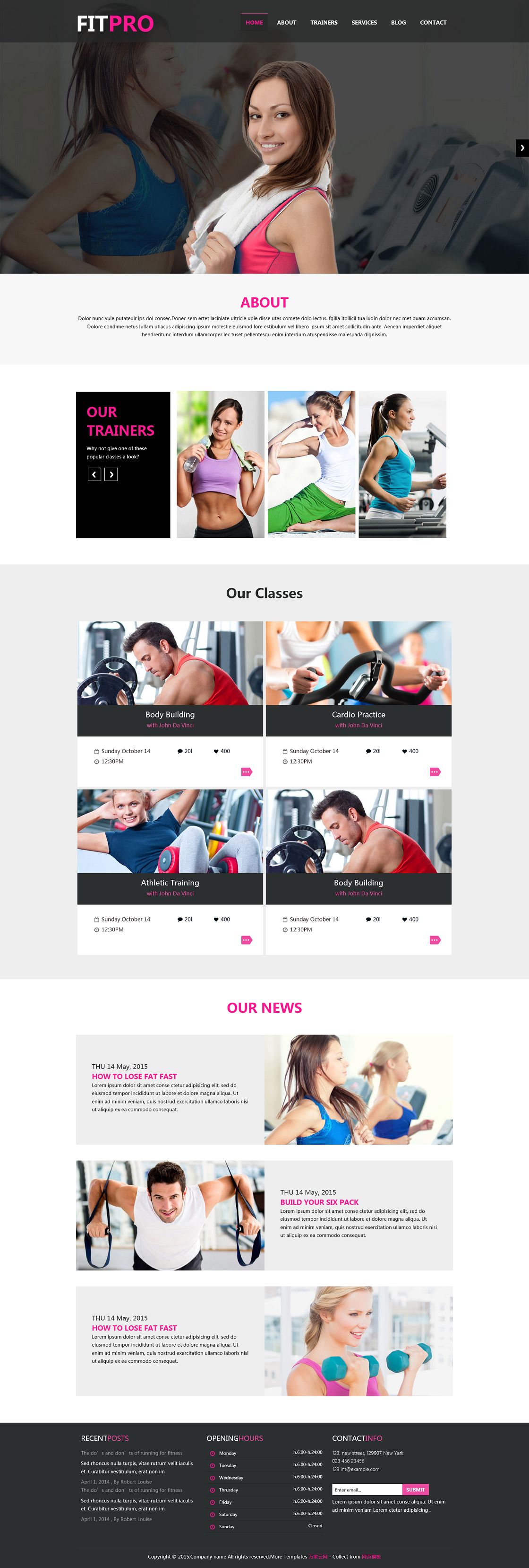 漂亮的瑜伽运动健身企业网站模板