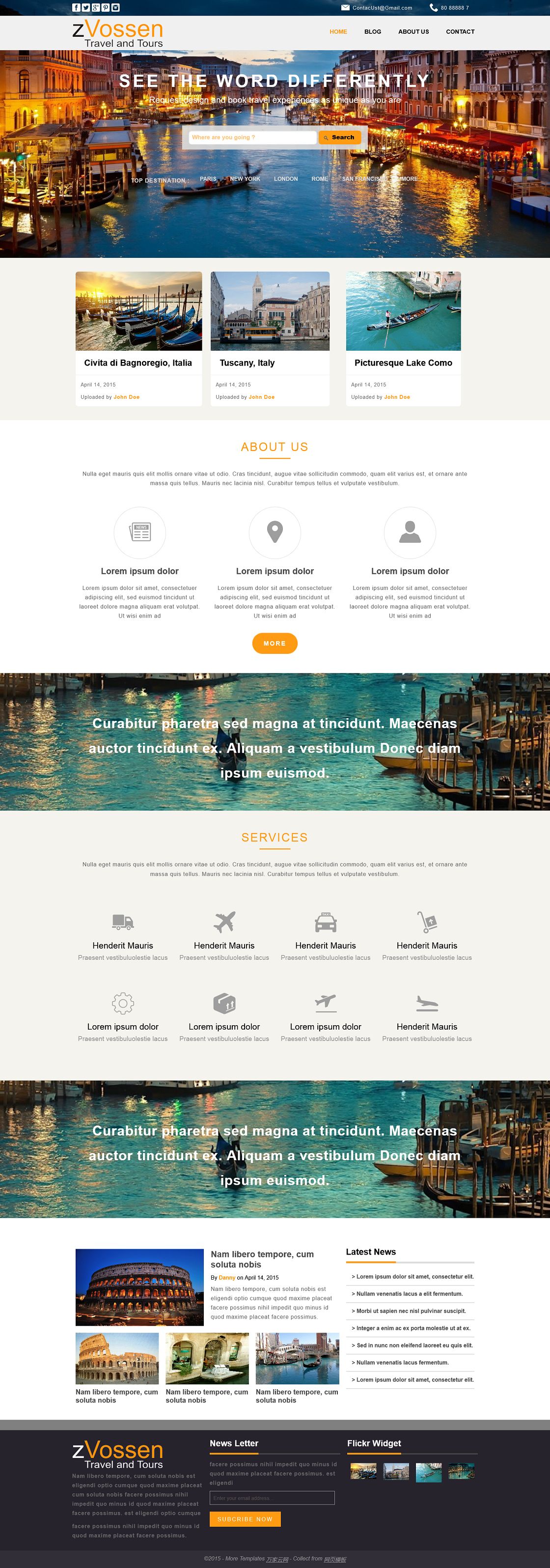 漂亮宽屏旅游公司企业网站模板