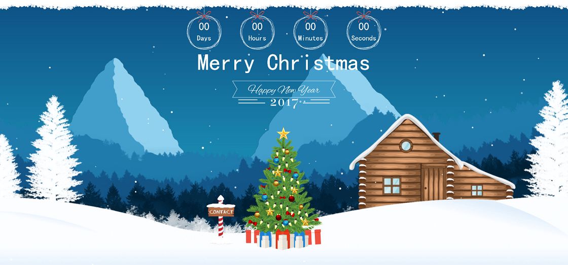 圣诞节活动专题下雪js特效html5模板