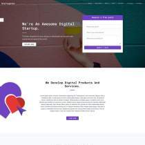 数字创业公司响应式紫色单页模板